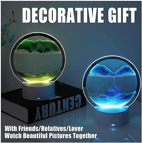 3D Moving Sand Table Lamp - Colorful Quicksand Effect Home Decor Light Fixture (Random Color)